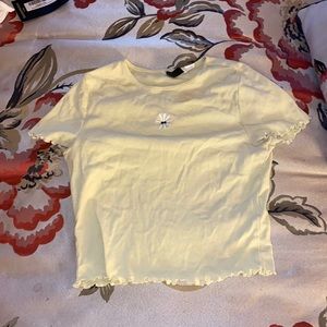 Yellow daisy crop top